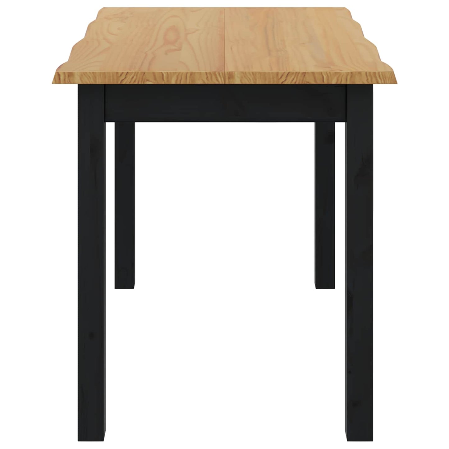 VidaXL Dining Table EKAI Black 112 x 70 x 76.5 cm Solid Pine Wood