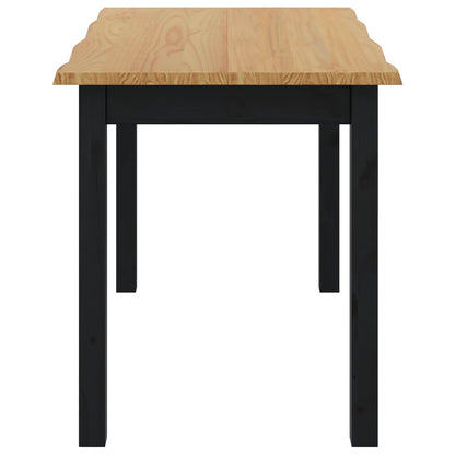 VidaXL Dining Table EKAI Black 112 x 70 x 76.5 cm Solid Pine Wood