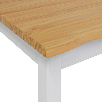 VidaXL Dining Table EKAI White 112 x 70 x 76.5 cm Solid Pine Wood