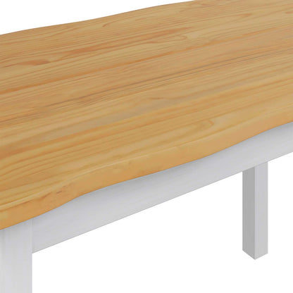 VidaXL Dining Table EKAI White 112 x 70 x 76.5 cm Solid Pine Wood