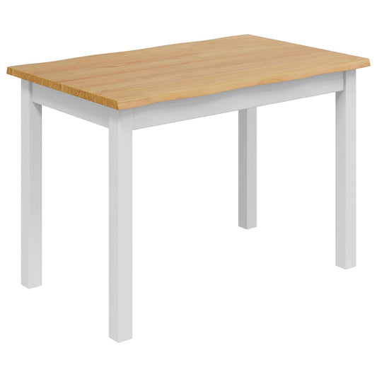 VidaXL Dining Table EKAI White 112 x 70 x 76.5 cm Solid Pine Wood