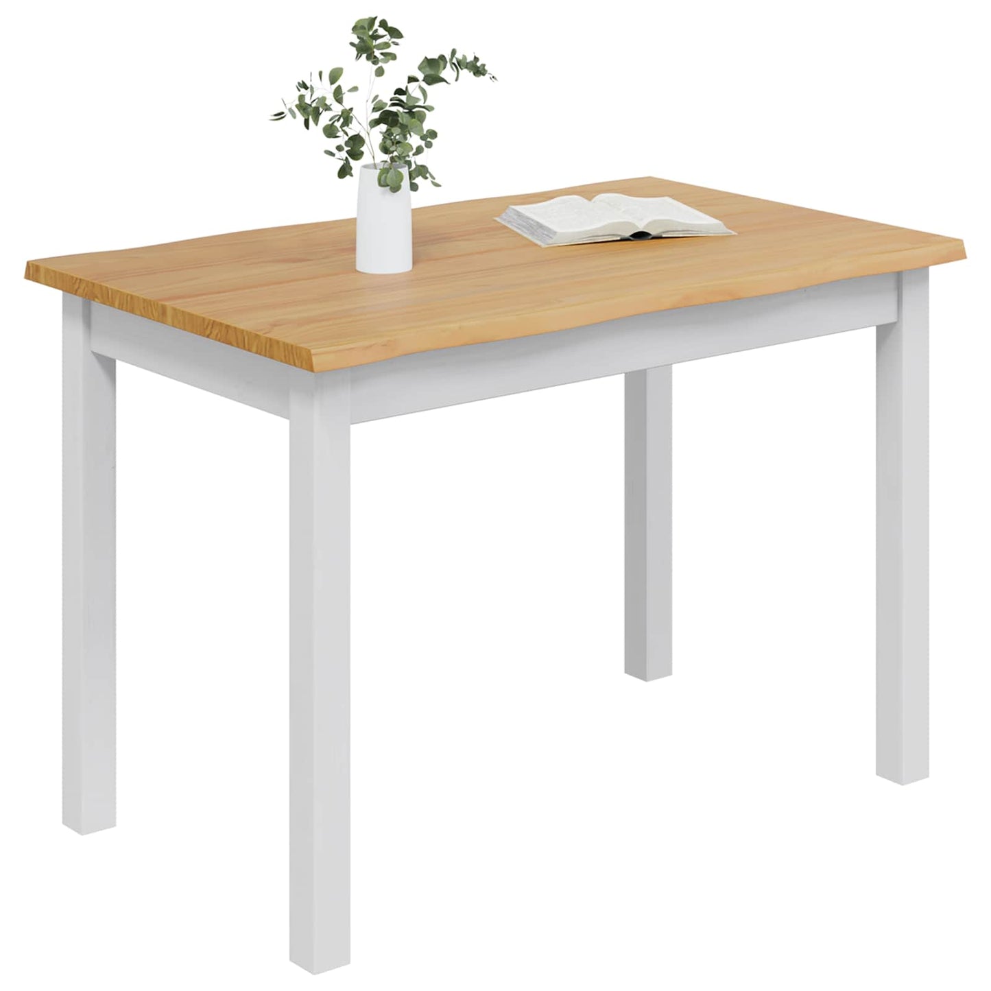 VidaXL Dining Table EKAI White 112 x 70 x 76.5 cm Solid Pine Wood