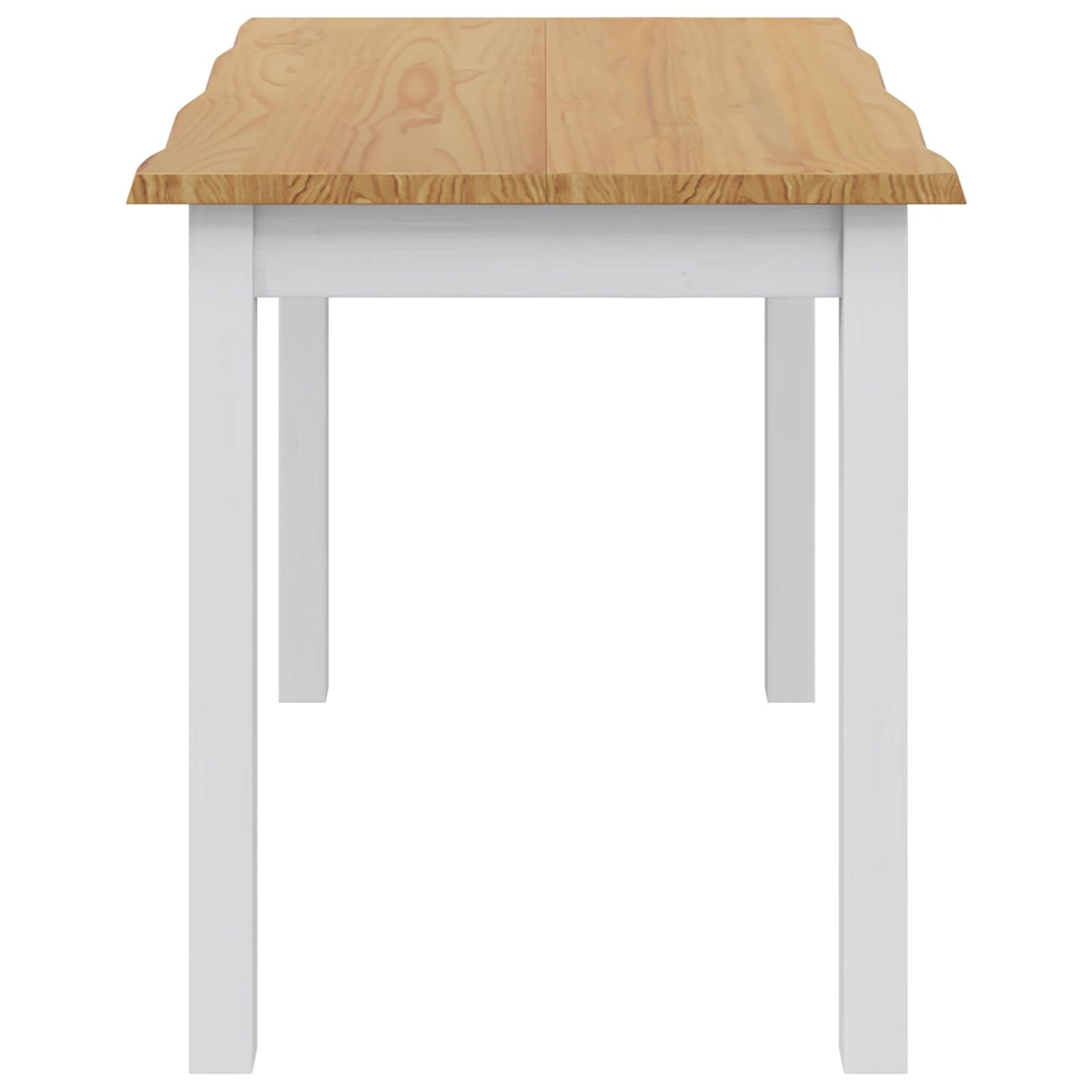 VidaXL Dining Table EKAI White 112 x 70 x 76.5 cm Solid Pine Wood