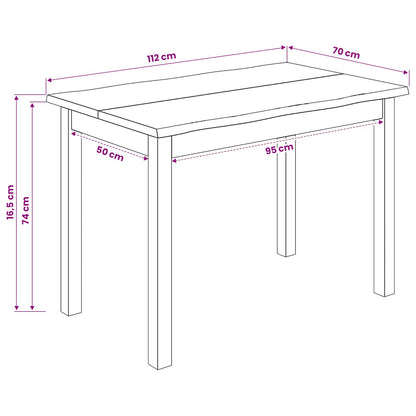 VidaXL Dining Table EKAI White 112 x 70 x 76.5 cm Solid Pine Wood