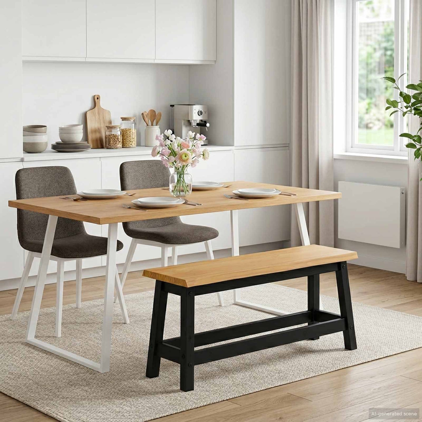 VidaXL Dining Bench EKAI Black 91.5 x 29 x 45.5 cm Solid Pine Wood