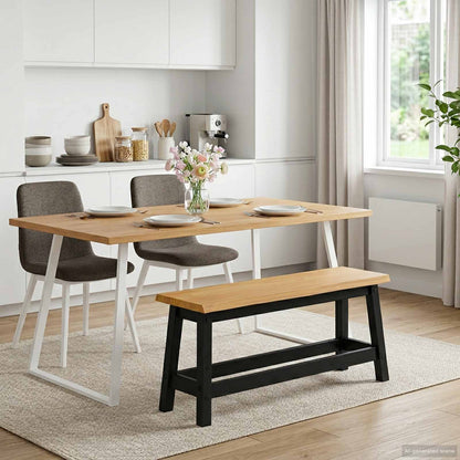 VidaXL Dining Bench EKAI Black 91.5 x 29 x 45.5 cm Solid Pine Wood
