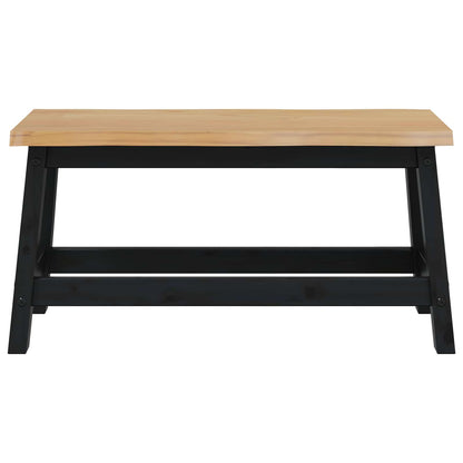 VidaXL Dining Bench EKAI Black 91.5 x 29 x 45.5 cm Solid Pine Wood