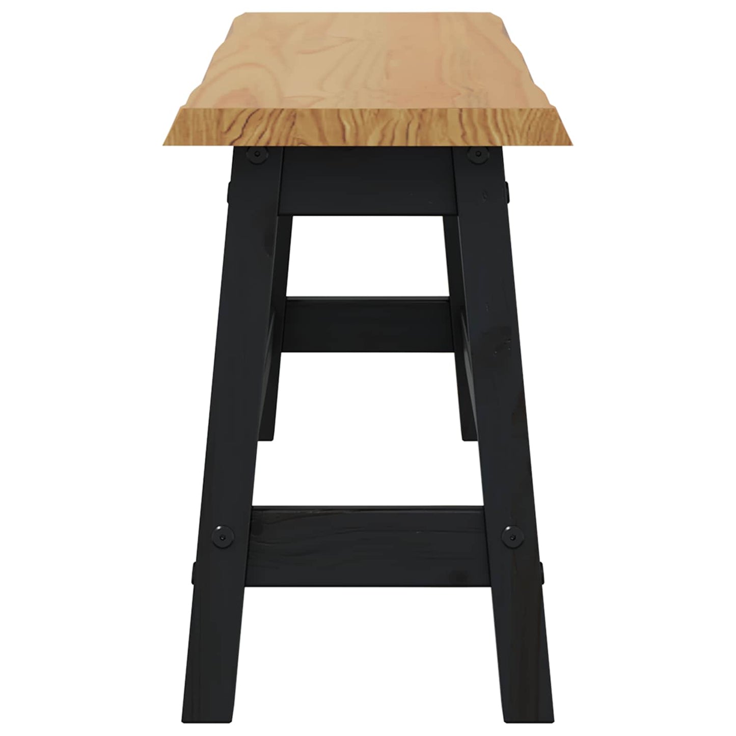 VidaXL Dining Bench EKAI Black 91.5 x 29 x 45.5 cm Solid Pine Wood