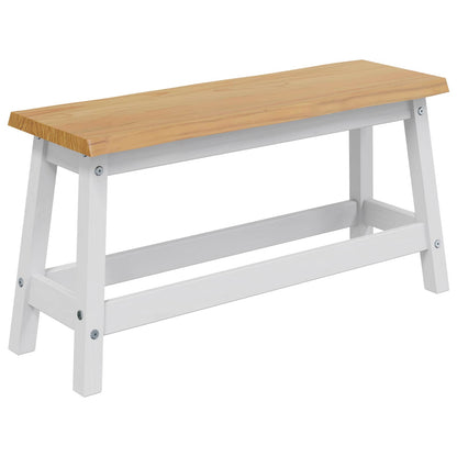 VidaXL Dining Bench EKAI White 91.5 x 29 x 45.5 cm Solid Pine Wood