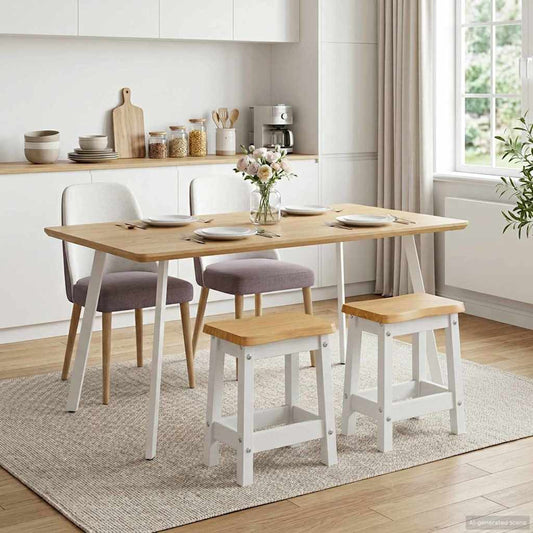 VidaXL Bar Stool EKAI 2 pcs White 40 x 29 x 45.5 cm Solid Pine Wood