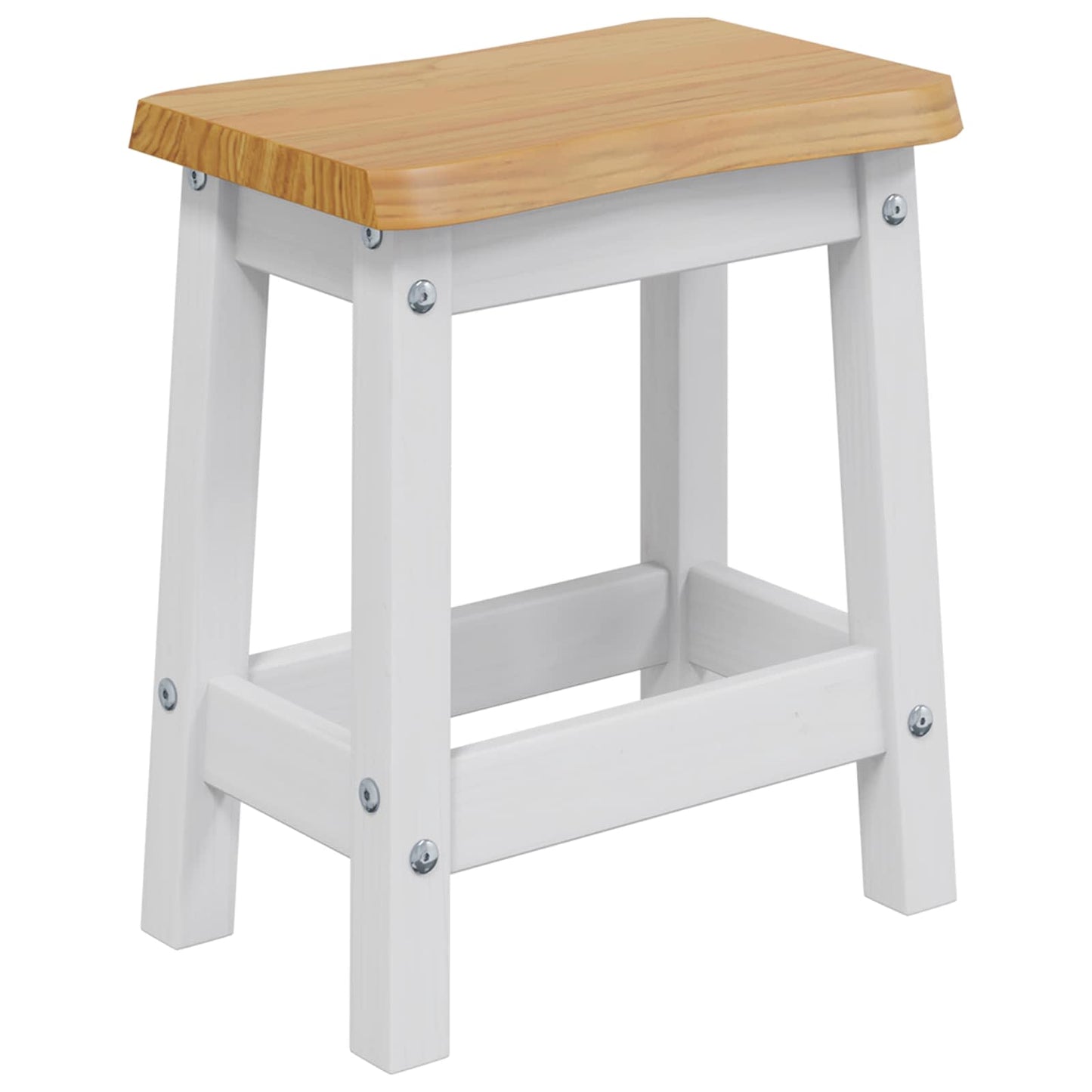 VidaXL Bar Stool EKAI 2 pcs White 40 x 29 x 45.5 cm Solid Pine Wood