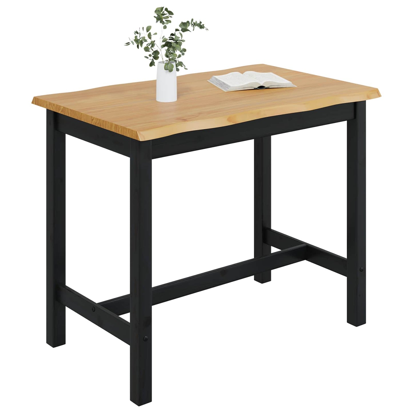 VidaXL High Bar Table EKAI Black 112 x 70 x 91 cm Solid Pine Wood