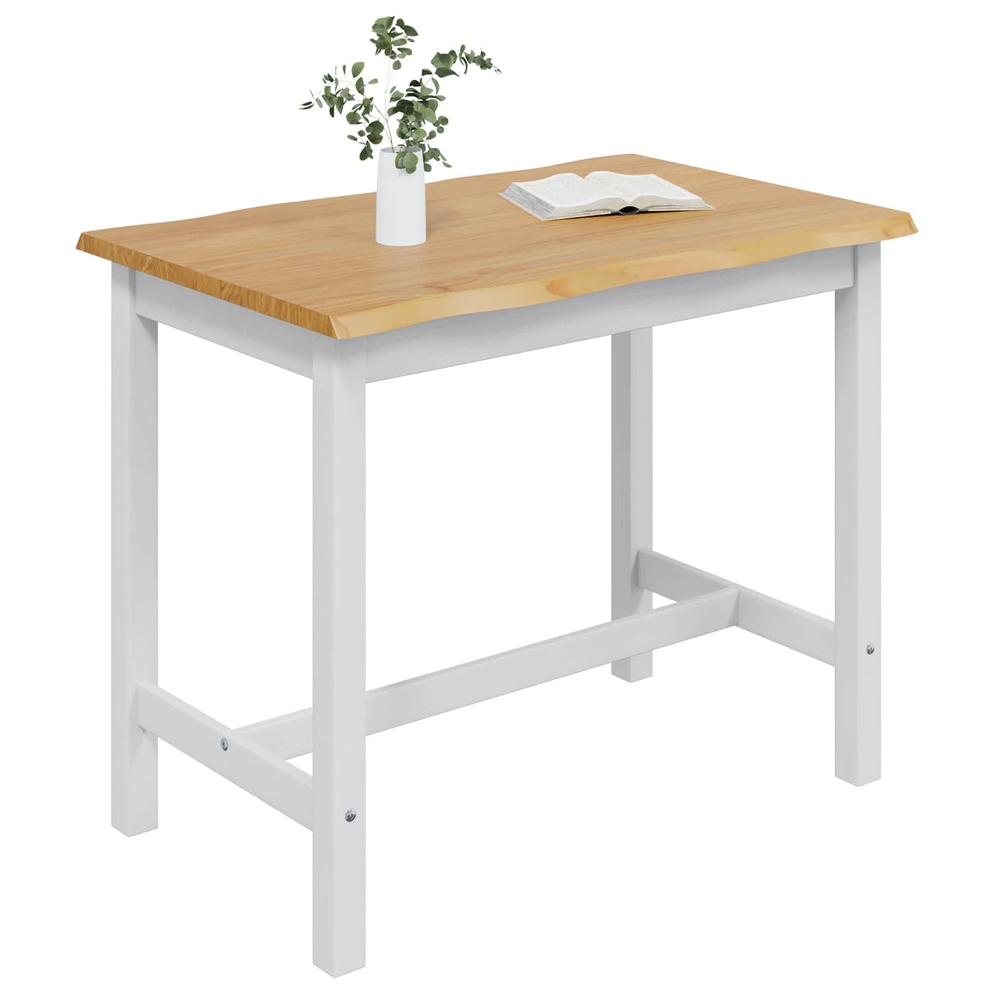 VidaXL High Bar Table EKAI White 112 x 70 x 91 cm Solid Pine Wood