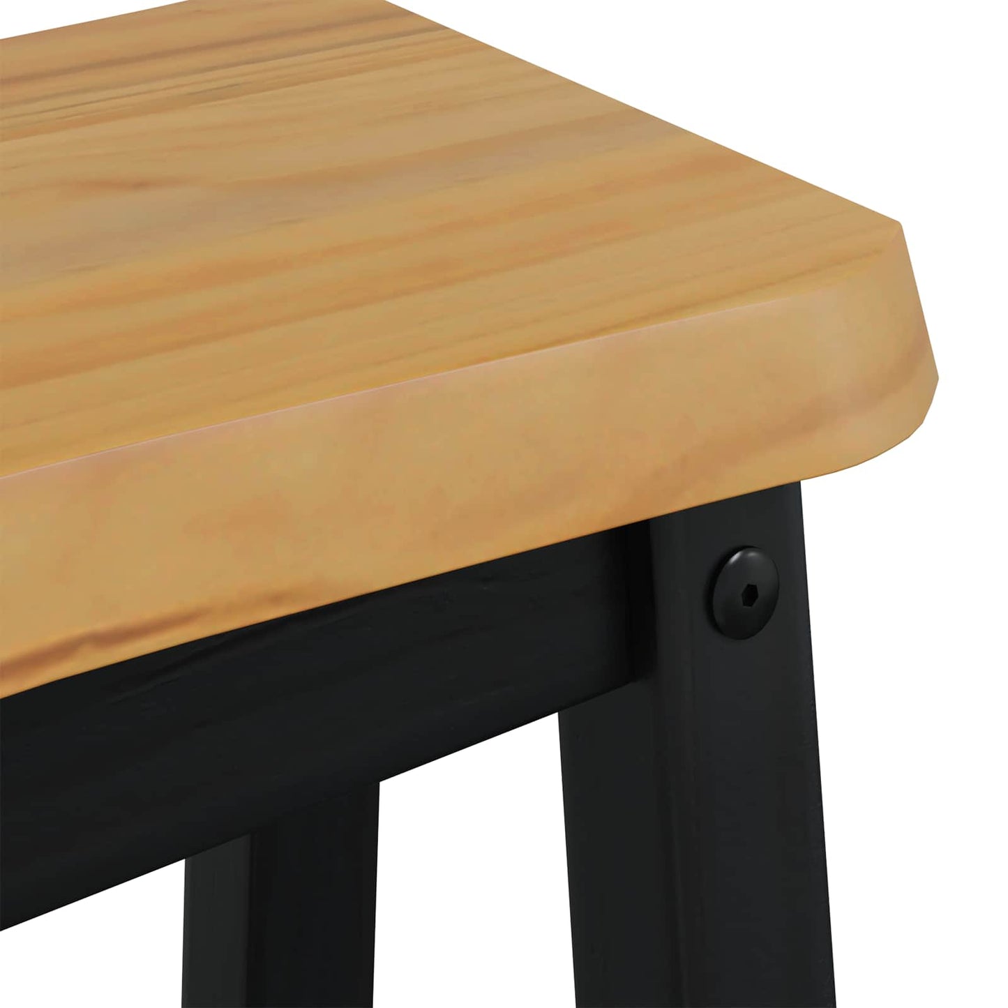 VidaXL High Bar Stool EKAI 2 pcs Black 40 x 29 x 63 cm Solid Pine Wood