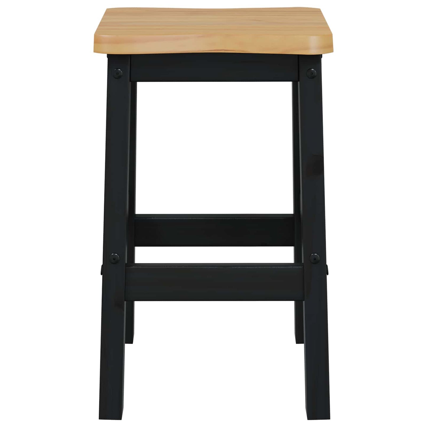 VidaXL High Bar Stool EKAI 2 pcs Black 40 x 29 x 63 cm Solid Pine Wood