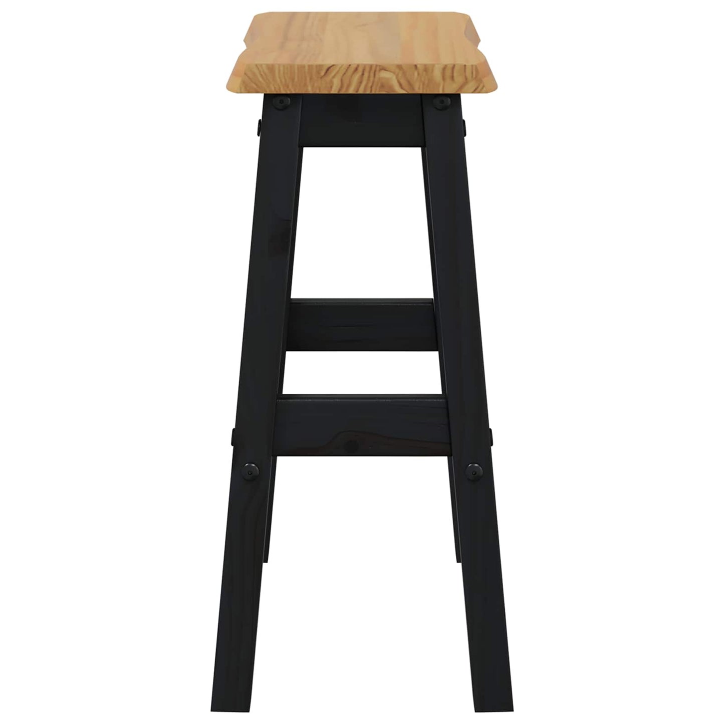 VidaXL High Bar Stool EKAI 2 pcs Black 40 x 29 x 63 cm Solid Pine Wood