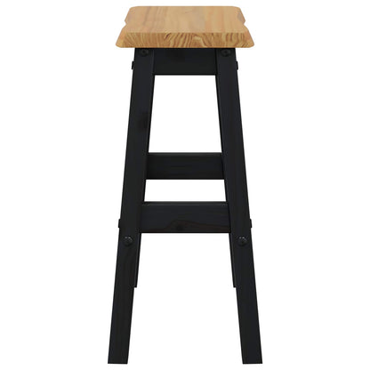 VidaXL High Bar Stool EKAI 2 pcs Black 40 x 29 x 63 cm Solid Pine Wood