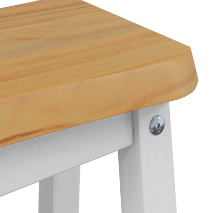 VidaXL High Bar Stool EKAI 2 pcs White 40 x 29 x 63 cm Solid Pine Wood