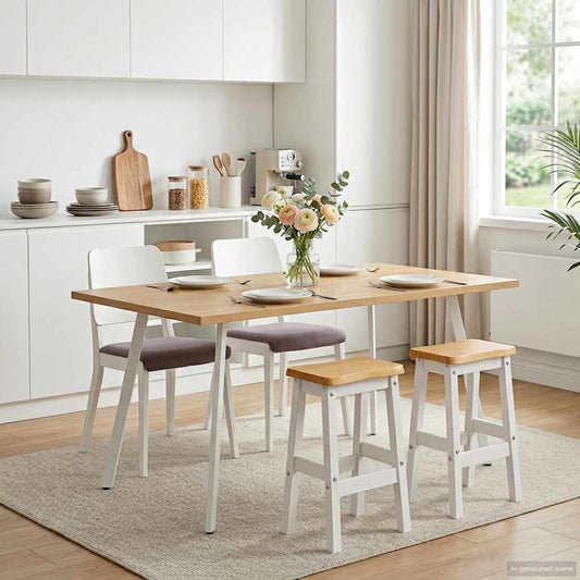 VidaXL High Bar Stool EKAI 2 pcs White 40 x 29 x 63 cm Solid Pine Wood