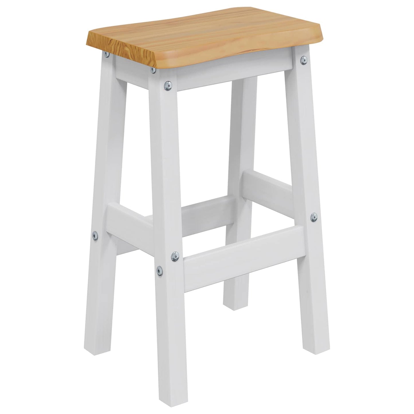 VidaXL High Bar Stool EKAI 2 pcs White 40 x 29 x 63 cm Solid Pine Wood