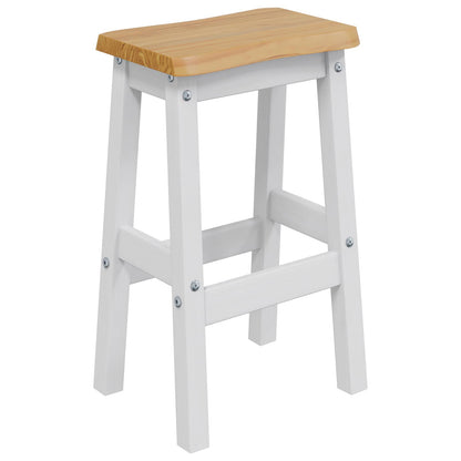 VidaXL High Bar Stool EKAI 2 pcs White 40 x 29 x 63 cm Solid Pine Wood