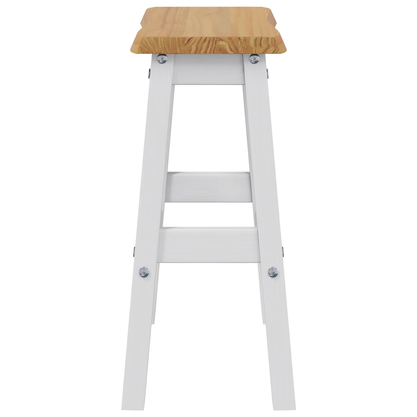 VidaXL High Bar Stool EKAI 2 pcs White 40 x 29 x 63 cm Solid Pine Wood