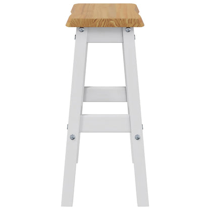 VidaXL High Bar Stool EKAI 2 pcs White 40 x 29 x 63 cm Solid Pine Wood