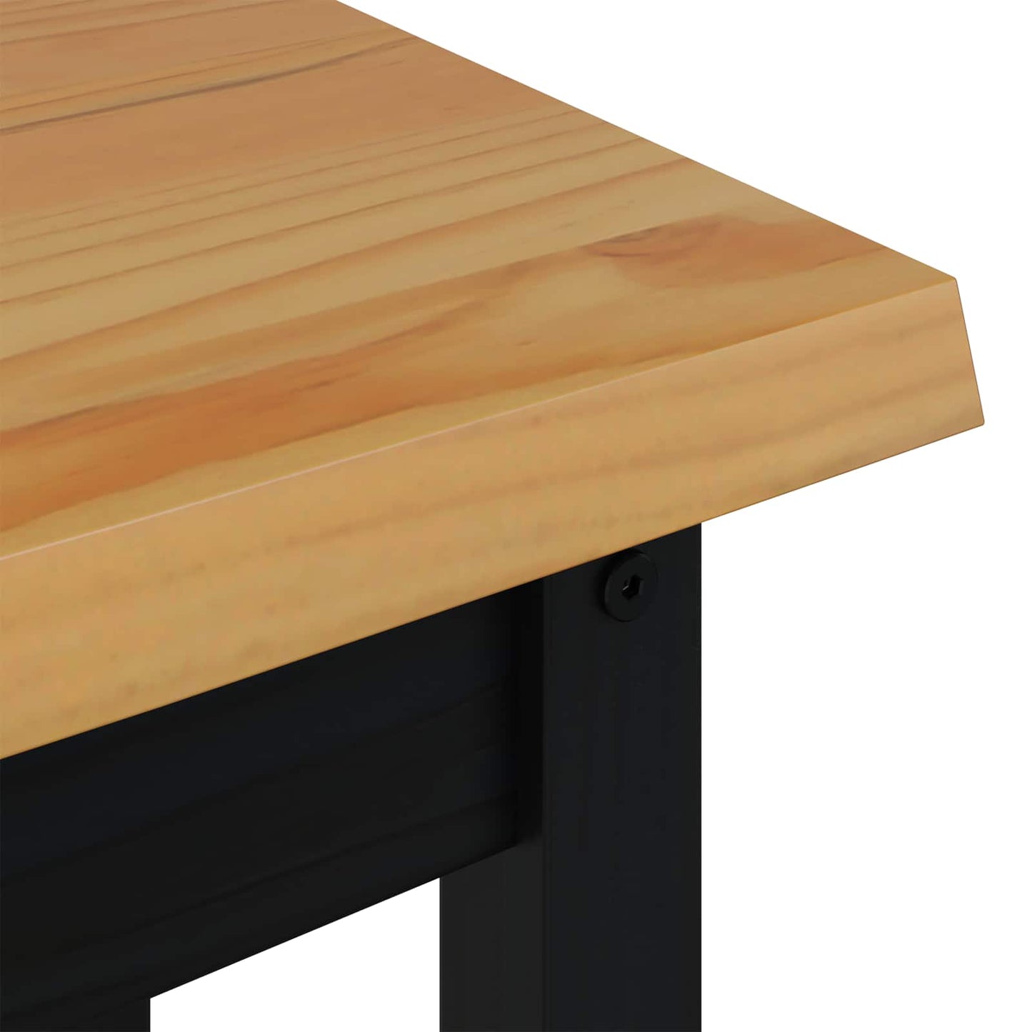 VidaXL Console Table EKAI Black 112 x 35 x 76 cm Solid Pine Wood