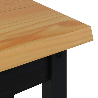 VidaXL Console Table EKAI Black 112 x 35 x 76 cm Solid Pine Wood