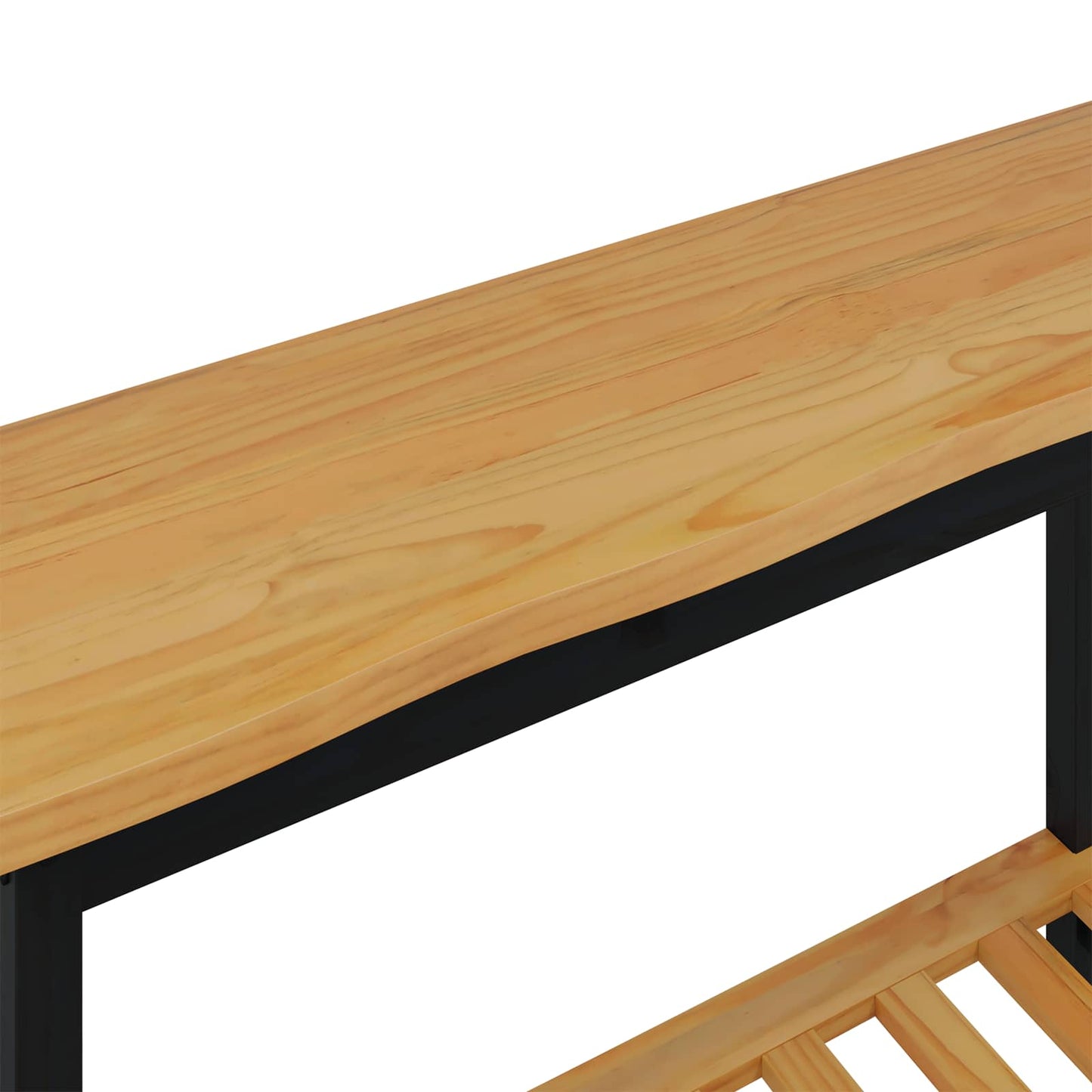 VidaXL Console Table EKAI Black 112 x 35 x 76 cm Solid Pine Wood