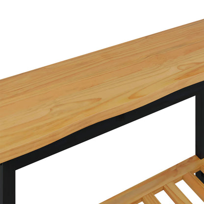 VidaXL Console Table EKAI Black 112 x 35 x 76 cm Solid Pine Wood