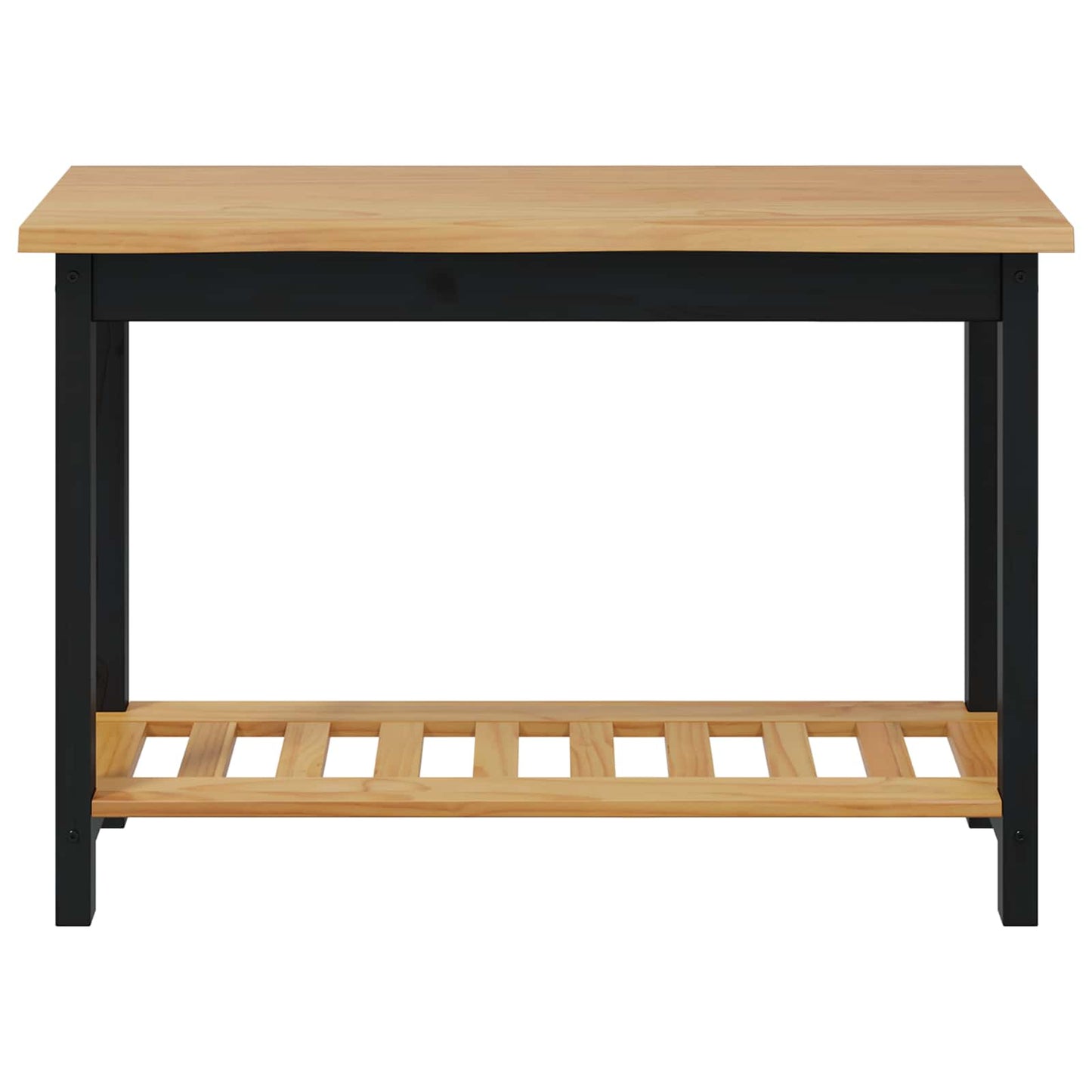 VidaXL Console Table EKAI Black 112 x 35 x 76 cm Solid Pine Wood
