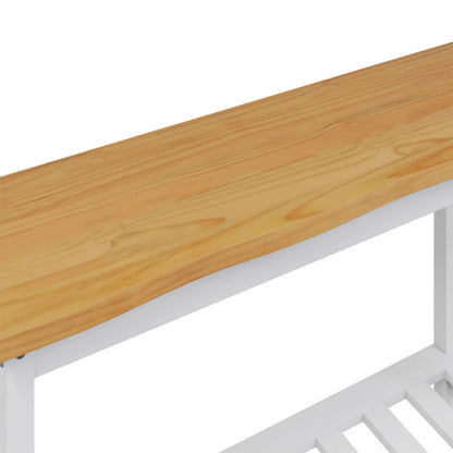 VidaXL Console Table EKAI White 112 x 35 x 76 cm Solid Pine Wood