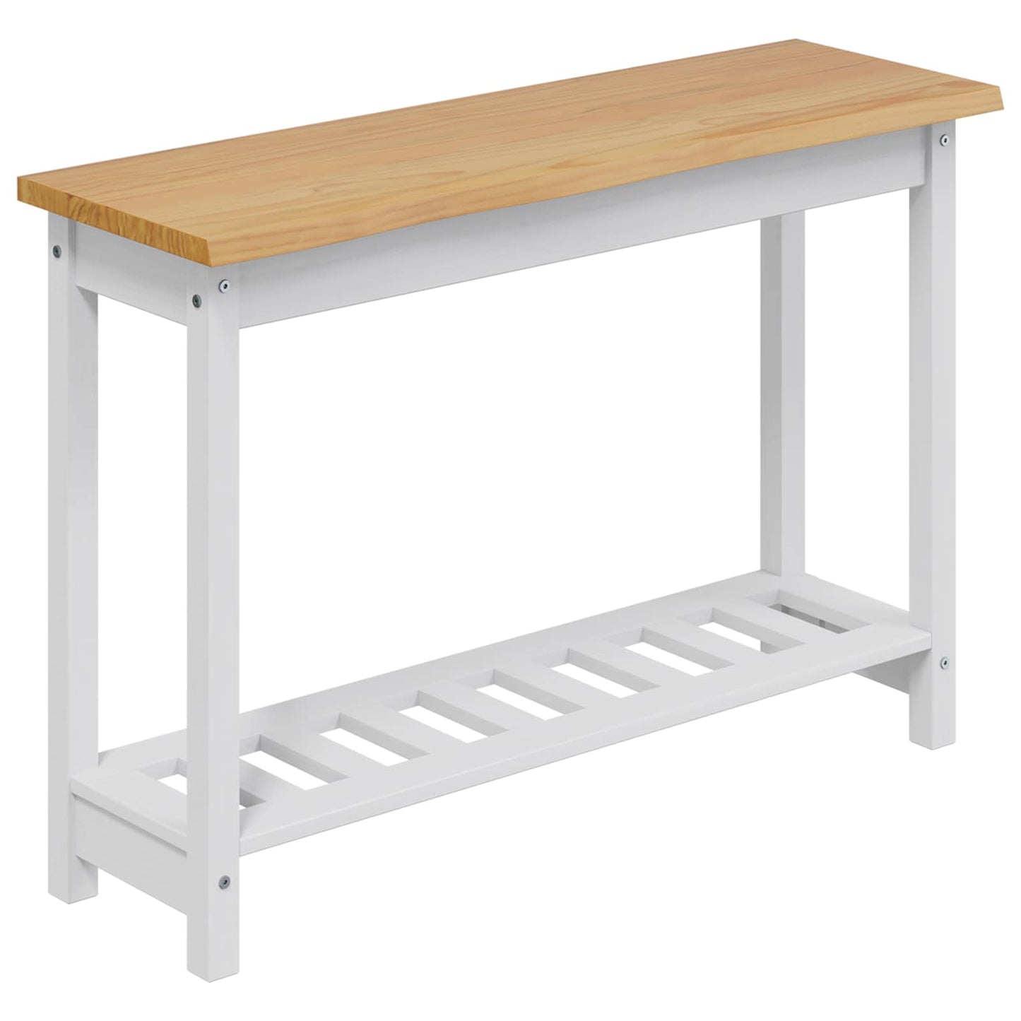 VidaXL Console Table EKAI White 112 x 35 x 76 cm Solid Pine Wood