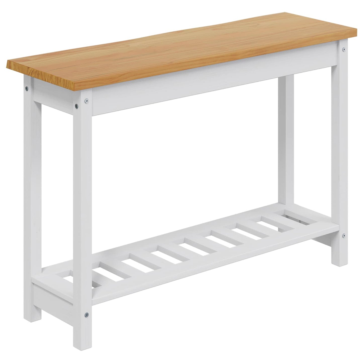 VidaXL Console Table EKAI White 112 x 35 x 76 cm Solid Pine Wood