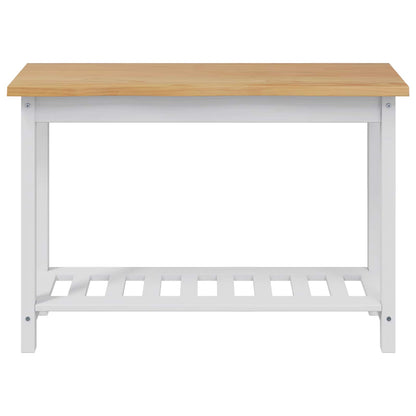 VidaXL Console Table EKAI White 112 x 35 x 76 cm Solid Pine Wood