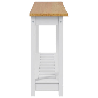 VidaXL Console Table EKAI White 112 x 35 x 76 cm Solid Pine Wood
