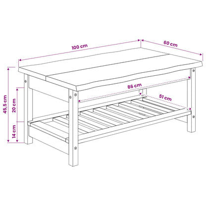 VidaXL Coffee Table EKAI Black 100 x 60 x 45.5 cm Solid Pine Wood
