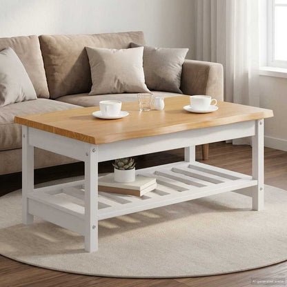 VidaXL Coffee Table EKAI White 100 x 60 x 45.5 cm Solid Pine Wood