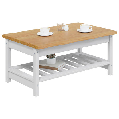 VidaXL Coffee Table EKAI White 100 x 60 x 45.5 cm Solid Pine Wood