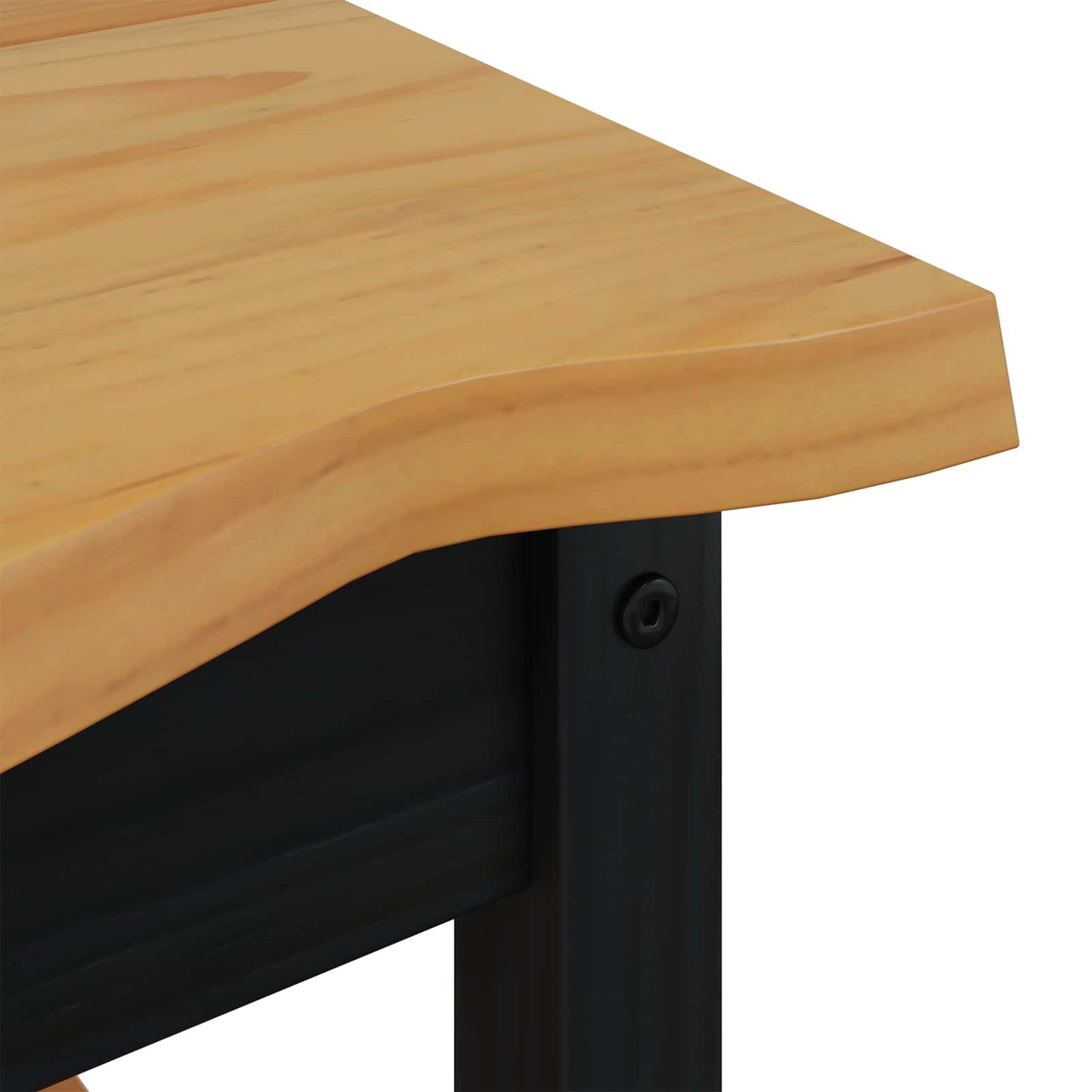VidaXL Side Table EKAI Black 50 x 50 x 45.5 cm Solid Pine Wood