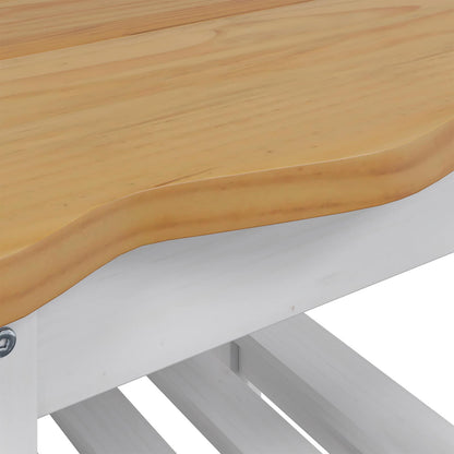 VidaXL Side Table EKAI White 50 x 50 x 45.5 cm Solid Pine Wood