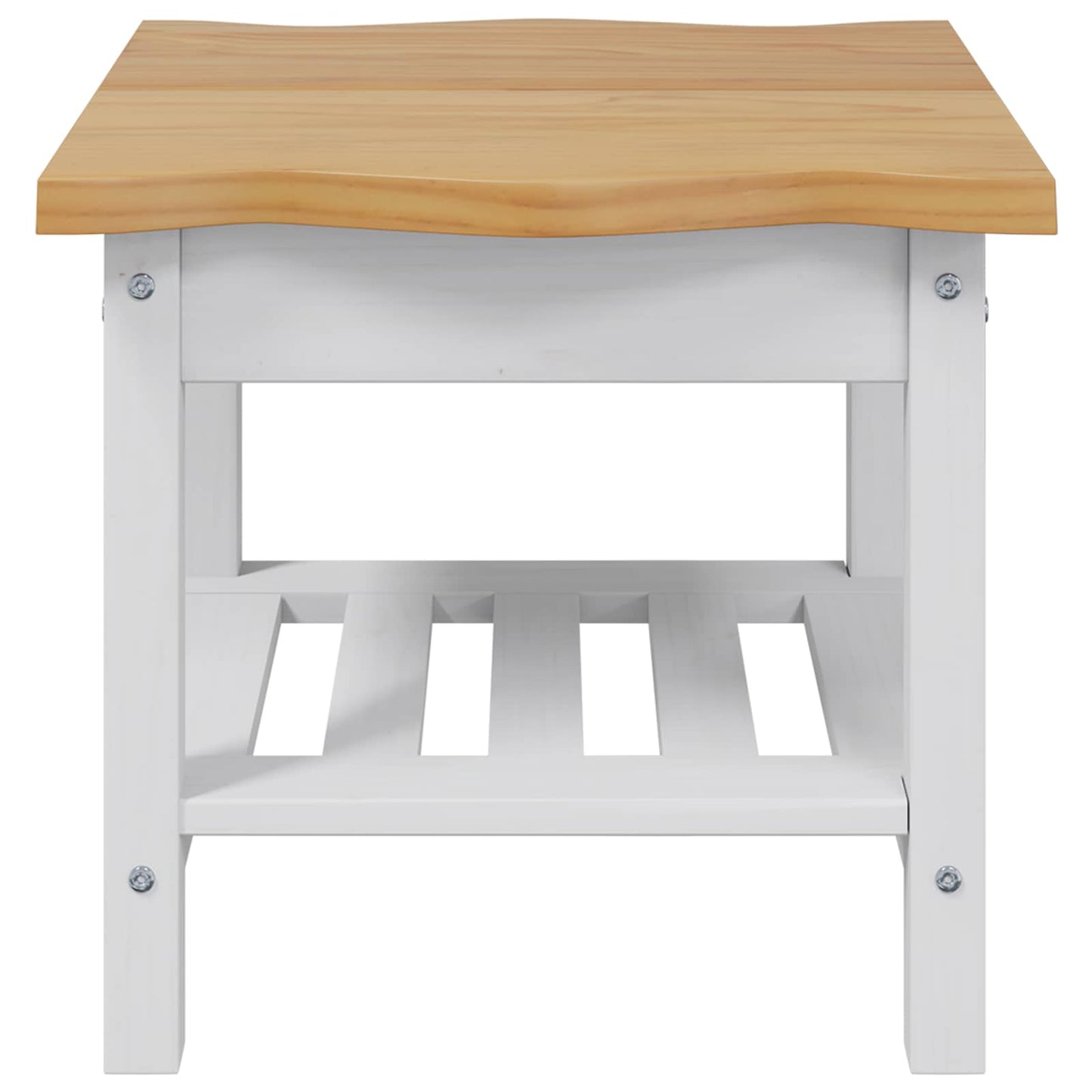 VidaXL Side Table EKAI White 50 x 50 x 45.5 cm Solid Pine Wood