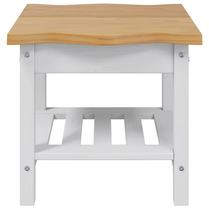 VidaXL Side Table EKAI White 50 x 50 x 45.5 cm Solid Pine Wood