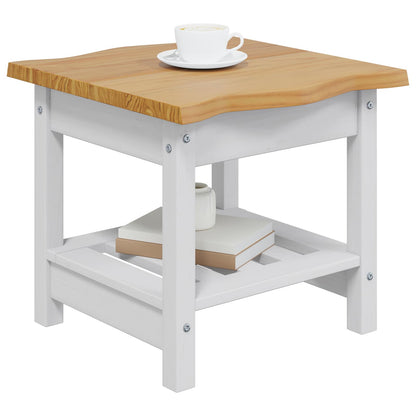 VidaXL Side Table EKAI White 50 x 50 x 45.5 cm Solid Pine Wood