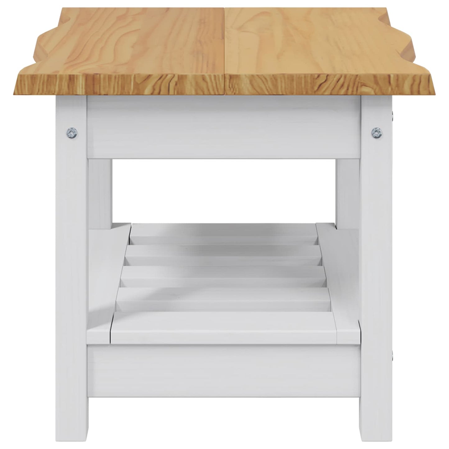 VidaXL Side Table EKAI White 50 x 50 x 45.5 cm Solid Pine Wood