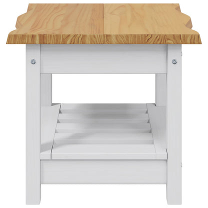 VidaXL Side Table EKAI White 50 x 50 x 45.5 cm Solid Pine Wood