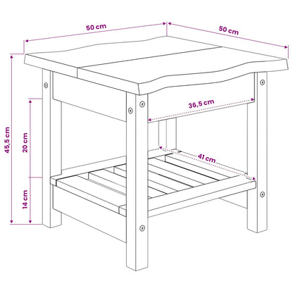VidaXL Side Table EKAI White 50 x 50 x 45.5 cm Solid Pine Wood
