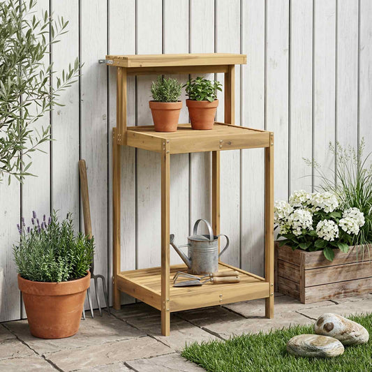 vidaXL Outdoor Potting Bench 56.5 x 48.5 x 107 cm Solid Acacia Wood