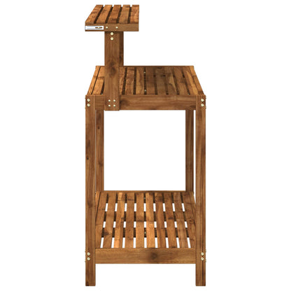 vidaXL Outdoor Potting Bench 111.5 x 48.5 x 107 cm Solid Acacia Wood